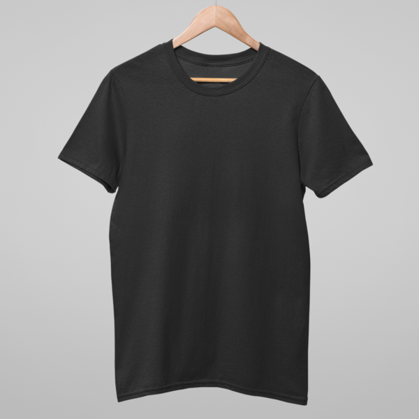 Black Regular Plain T-Shirt