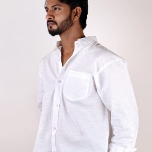 None Clothing White 100% Linen Oversized Shirt