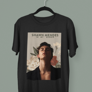 Shawn Mendes In My Blood Front Print Oversized T-shirt