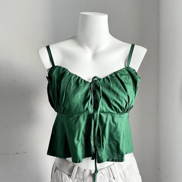Bottle Green Tie-Up Cami Top