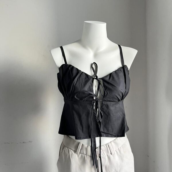 Black Tie-Up Cami Top