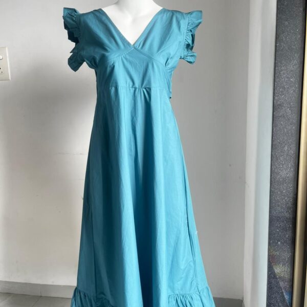 Teal Full-Length Knot Dress