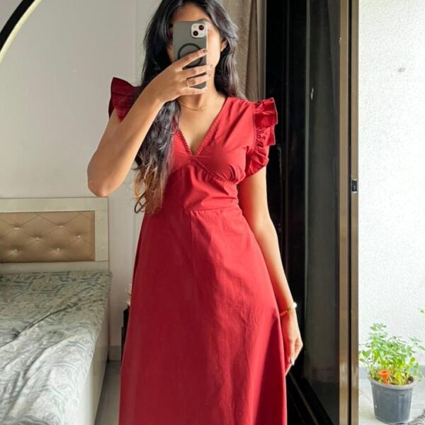 Rust Full-Length Knot Dress