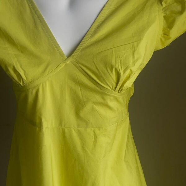 Lemon Yellow Full-Length Knot Dress