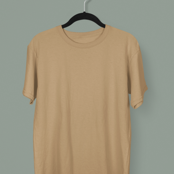 Tan Oversized Solid T-Shirt
