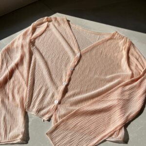 Blush Sheer Button-Down Shirt