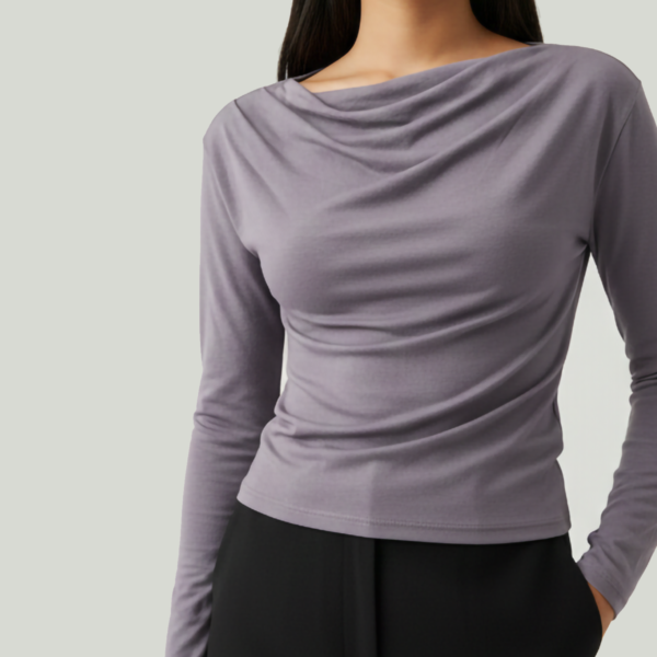 Asymmetrical Drape Full Sleeves Top