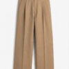 Men's Beige Korean Wide Leg Pleated Trousers with relaxed fit