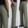 Men's Olive Green Boot Cut Trousers with tailored fit