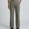 Men's Olive Green Boot Cut Trousers with tailored fit