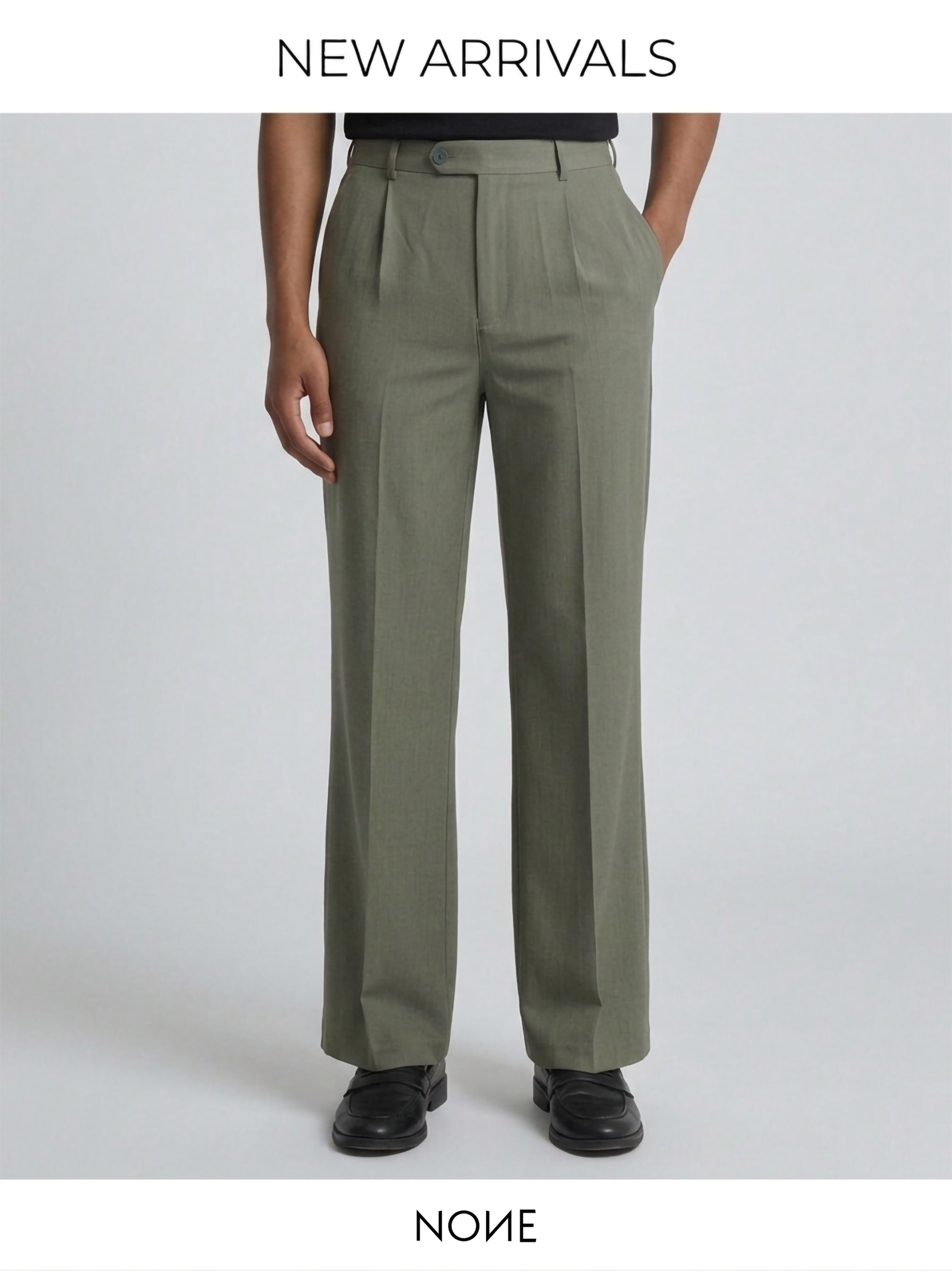Men's Olive Green Boot Cut Trousers with tailored fit