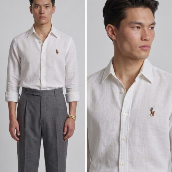 White Cotton Linen Shirt for Men Premium Solid Casual Full Sleeve Shirt