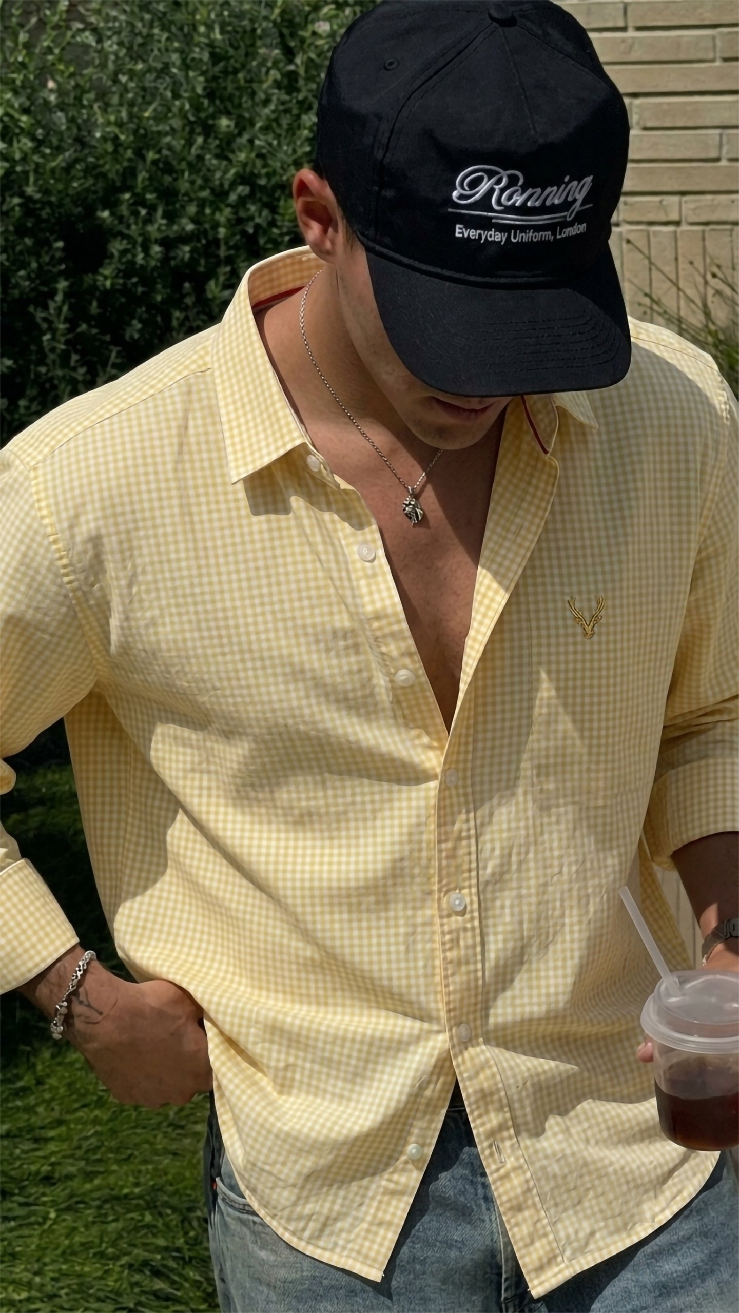 Men's Yellow Gingham Shirt